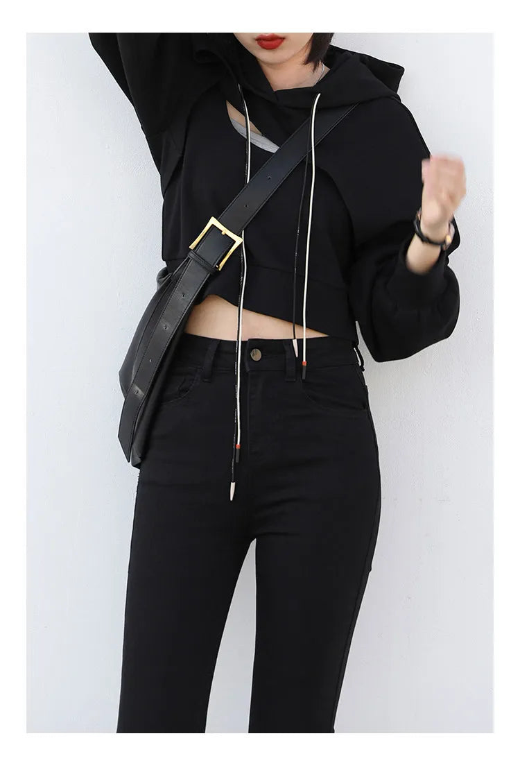 CHIC VEN Women Jeans Solid Slim Retro High Waisted Small Leg Denim Pant Skinny Pant Spring Autumn 2026