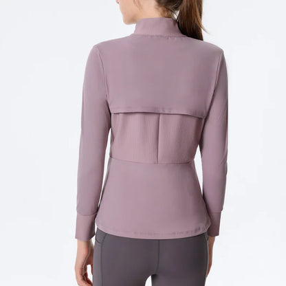 New Autumn SeasonsYoga Wear Women's Running Sportswear Tops Zip Up Sweatshirt Workout Fitness Clothes Cardigan Slim Tight Jacket