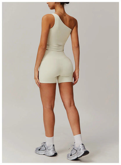Custom LOGO women's quick-drying waist shaping yoga casual outer wear running cycling fitness sports two-piece set