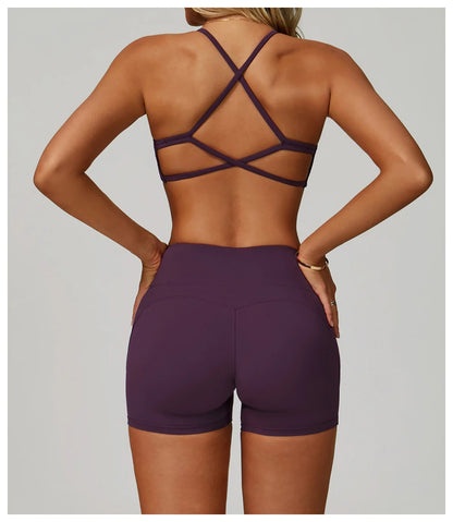 Women Cross Back Sports Underwear Breathable Yoga Bra Shockproof Fitness Top Gym Workout Underwear Female Sports Yoga Crop Top