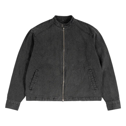 Custom LOGO men's 330G cotton stand-up collar jacket old coat autumn and winter new 2026 American retro boxy short and wide top