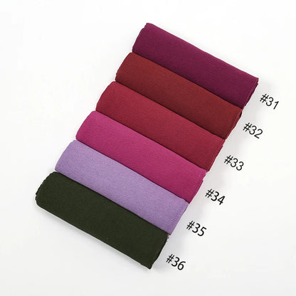 New Arrival Crinkle Rayon Hijab Women Muslim Scarf Shawls Solid Headscarf Wraps Big Size Plain Islamic Turban Headbands Foulard