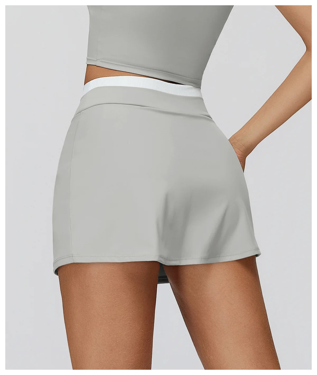 SWELTERING High Waist Pocket Skirt Fake Two Yoga Skirt Solid Color Sports Skirt Running Quick Drying Fitness Tennis Skirt