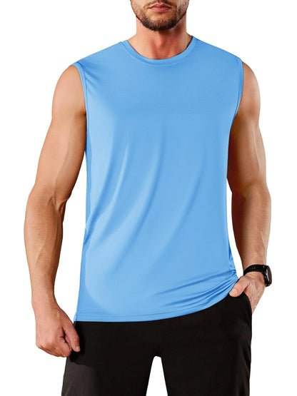 TACVASEN UPF 50+ TANK TOPS Quick Dry Sleeveless T-shirts Mens Summer Gym Fitness Running Tee Shirts Trainning tshirts Swimming
