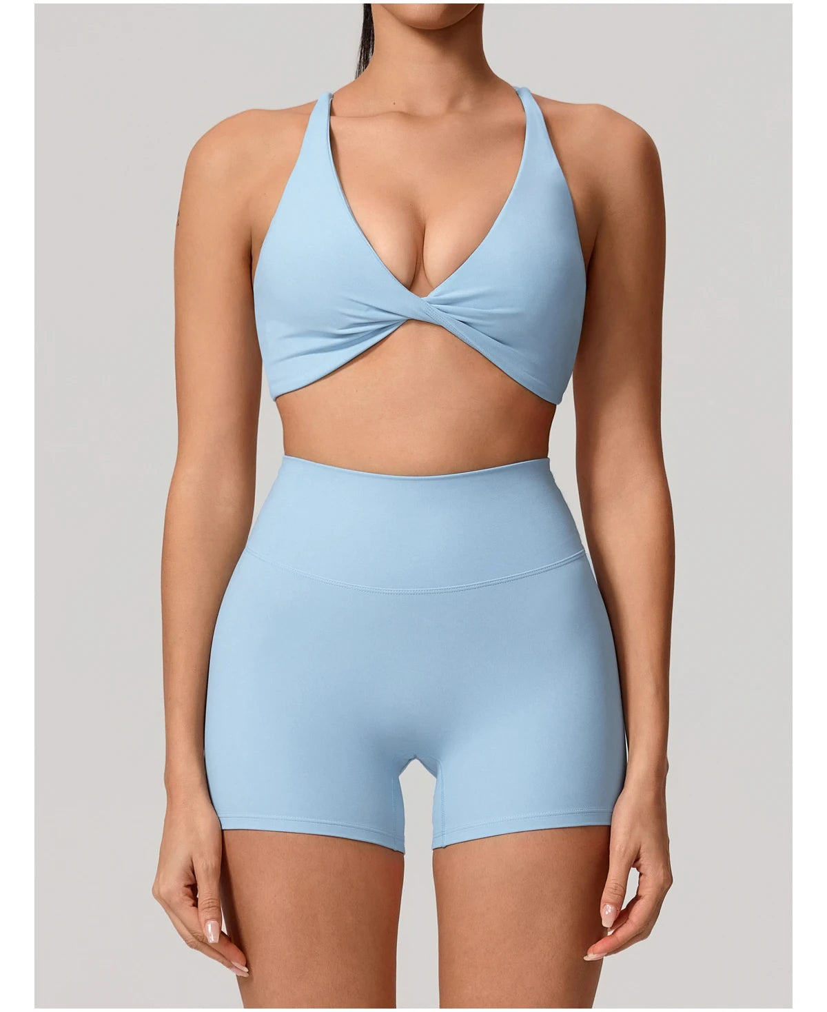 New Summer 2Pcs Women's Quick-Dry Sports Set V-Shaped Bra Female Sleeveless Yoga Outfit Gym Two-Piece Woman Sport Clothes