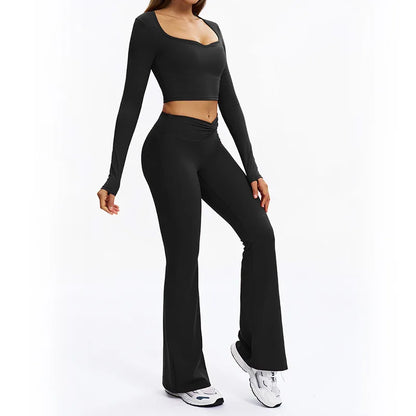 SWELTERING 2PCS Yoga Set Fitness Gym Tracksuit Sportswear Women Workout Outfits High Waist Leggings Sports Bra Athletic Wear