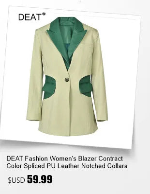 DEAT Fashion Women's Jackets Big Lapel Long Sleves Waist Retraction Zipper 3D Pockets Decoration Coats Spring 2025 New 7AB1819