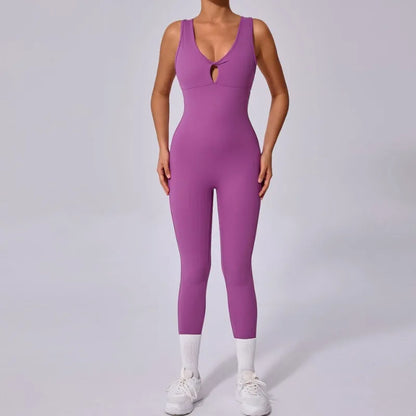 Seamless Yoga Jumpsuits Sports Fitness One-Piece Tight Sleeveless Beauty Back Workout Gym Running Training Bodysuits for Women