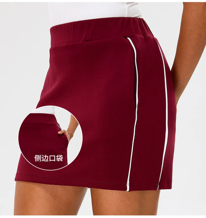 New Yoga Skirt Women's Summer High Waist Pocket Skirt Sports Skirt Running Training Quick drying Tennis Skirt