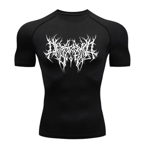 Short Sleeve Revena™ "Abstract Thorn" Pattern Elastic Compression Shirt (UNFINISHED)