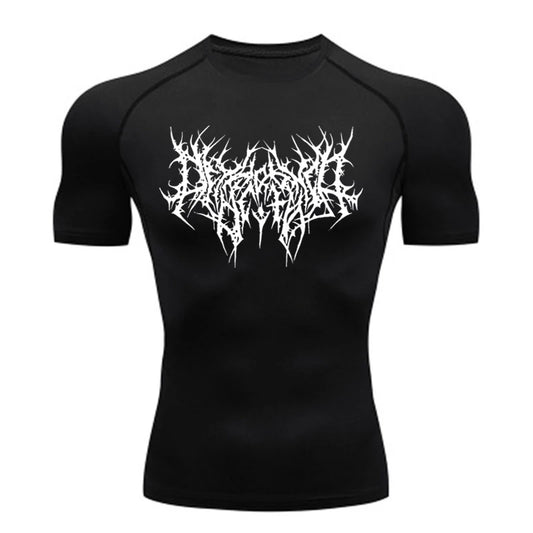 Short Sleeve Revena™ "Abstract Thorn" Pattern Elastic Compression Shirt (UNFINISHED)