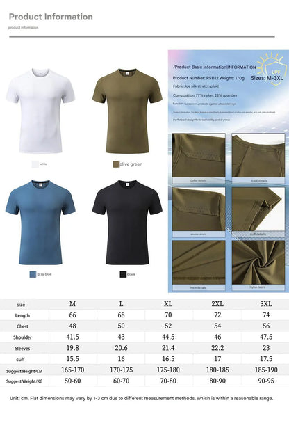 #51112-XIYU Custom LOGO Print Plain Gym T-shirt Men Summer Fitness O-Neck Short Sleeve T shirt Cotton Slim Fit Workout Tees Tops