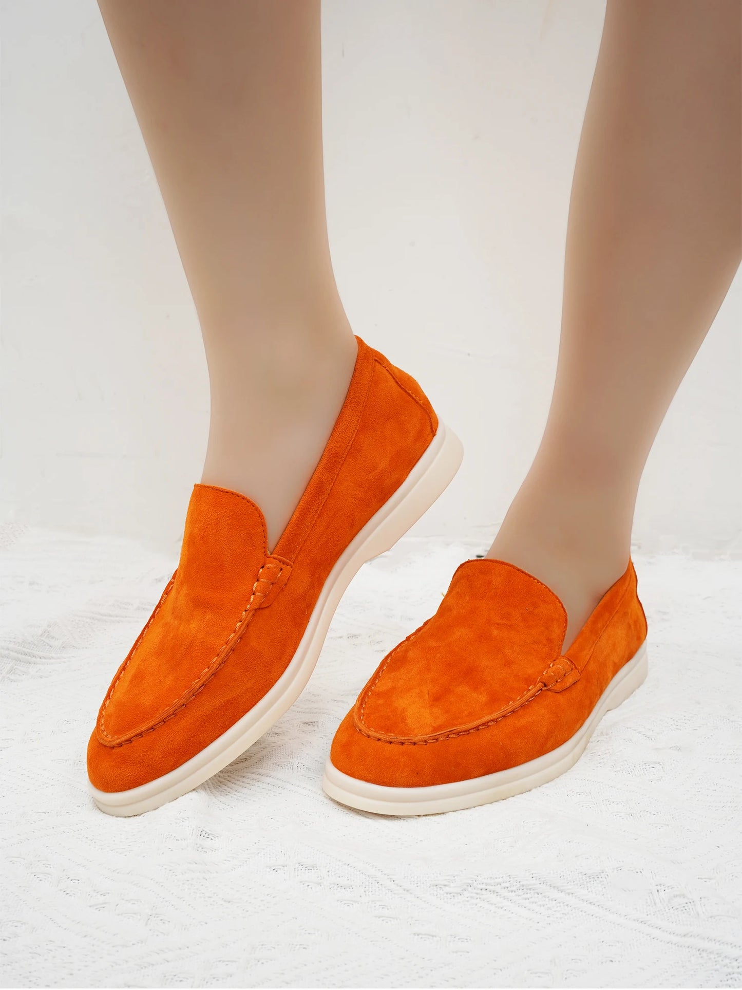 Luxury leather, designer women's loafers, women's flat walking shoes, women's comfortable casual shoes, summer shoes, casual 44