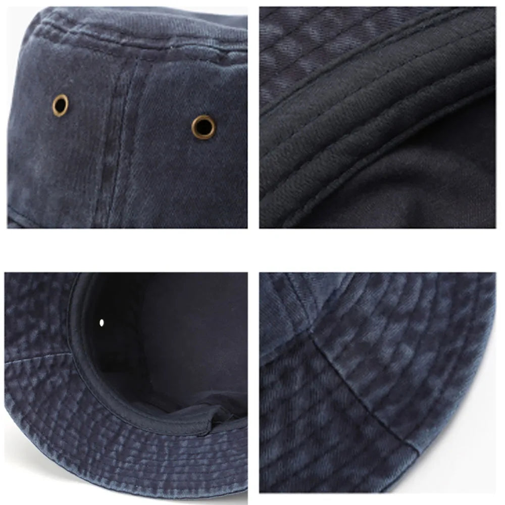 Personalized Custom Text Logo Embroidery Men's Bucket Hats Women's Washed Cotton Summer Sun Hats Wholesale Dropshipping