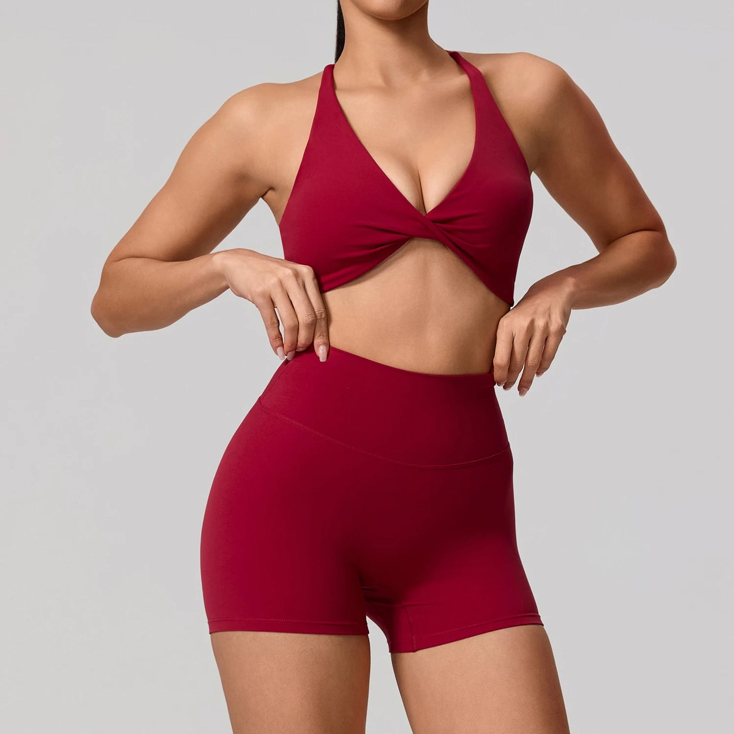 New Summer 2Pcs Women's Quick-Dry Sports Set V-Shaped Bra Female Sleeveless Yoga Outfit Gym Two-Piece Woman Sport Clothes