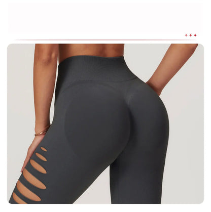 Hollowed Out Seamless Tight Yoga Pants High Waist Yoga Leggings Women Push Up Gym Workout Tights Running Fitness Sports Pants