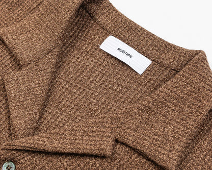 Summer Old Money Style Cleanfit Cuban Collar Knitted Short Sleeved Shirt for Men Loose Five Quarter Sleeved Workwear Shirt