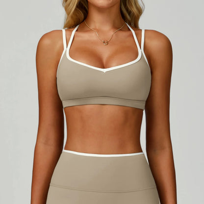 Sports Underwear Yoga Vest Women Yoga Bra Sexy Color Blocking Workout Bra Gym Crop Top For Women Breathable Running Fitness Top