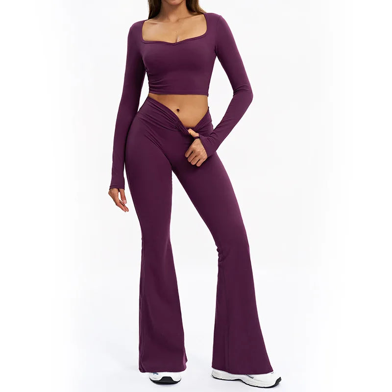 SWELTERING 2PCS Yoga Set Fitness Gym Tracksuit Sportswear Women Workout Outfits High Waist Leggings Sports Bra Athletic Wear