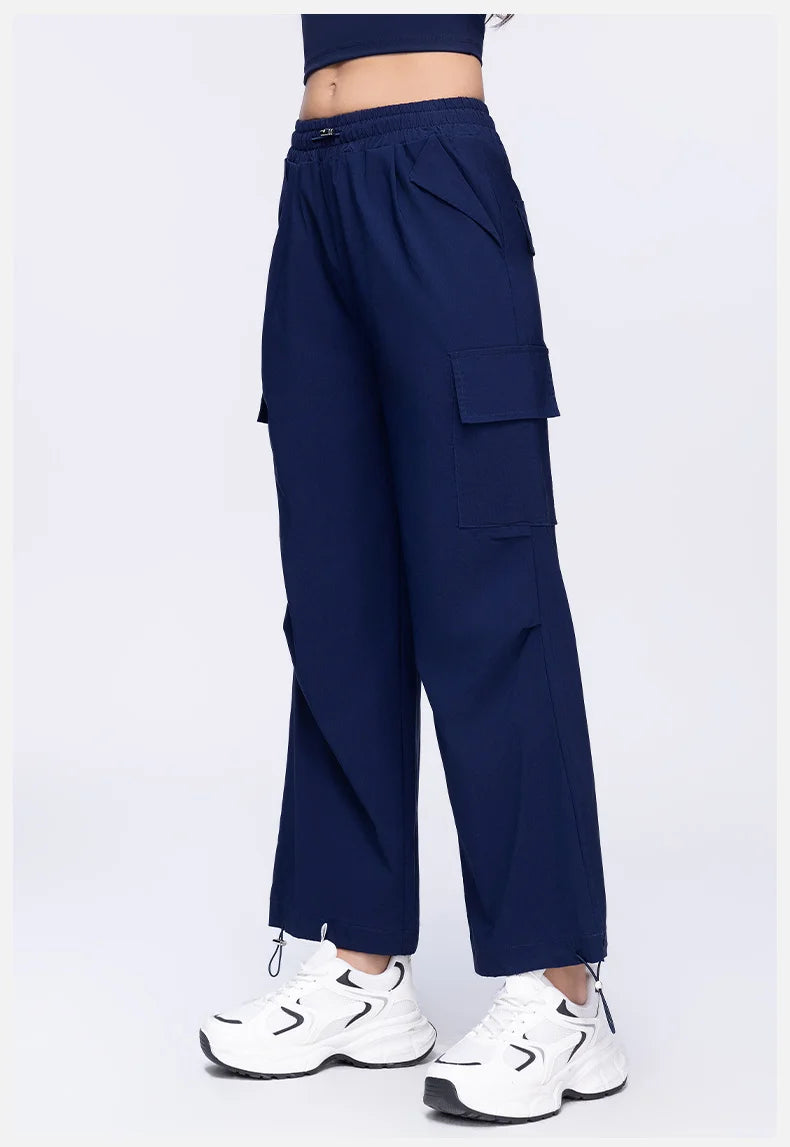 New Summer Outdoor Sports Women High Waisted Pants Straight Leg Casual Pants Gym Slimming Sweatpants Outdoor Sports RunningPants