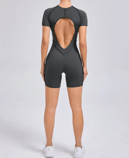 Seamless Yoga Jumpsuits Sports Fitness Splicing Hip-lifting One-Piece Hollow-out Beauty Back Gym Workout Bodysuits for Women