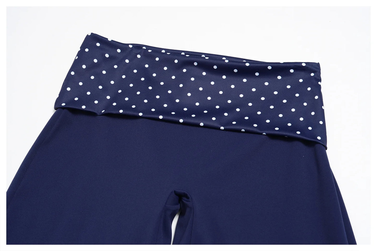 Custom LOGO women's sports trousers retro splicing polka dots folded waist fitness hip lift abdomen yoga trousers