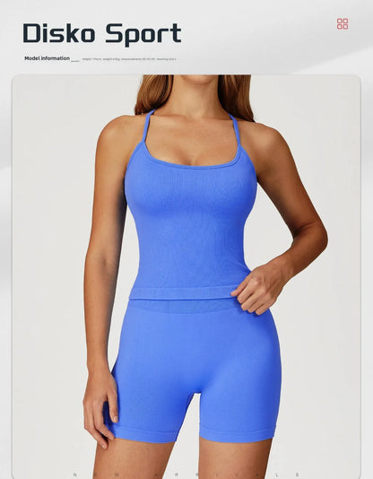 Custom LOGO women's seamless new yoga vest strap cross back sports underwear outdoor running fitness top