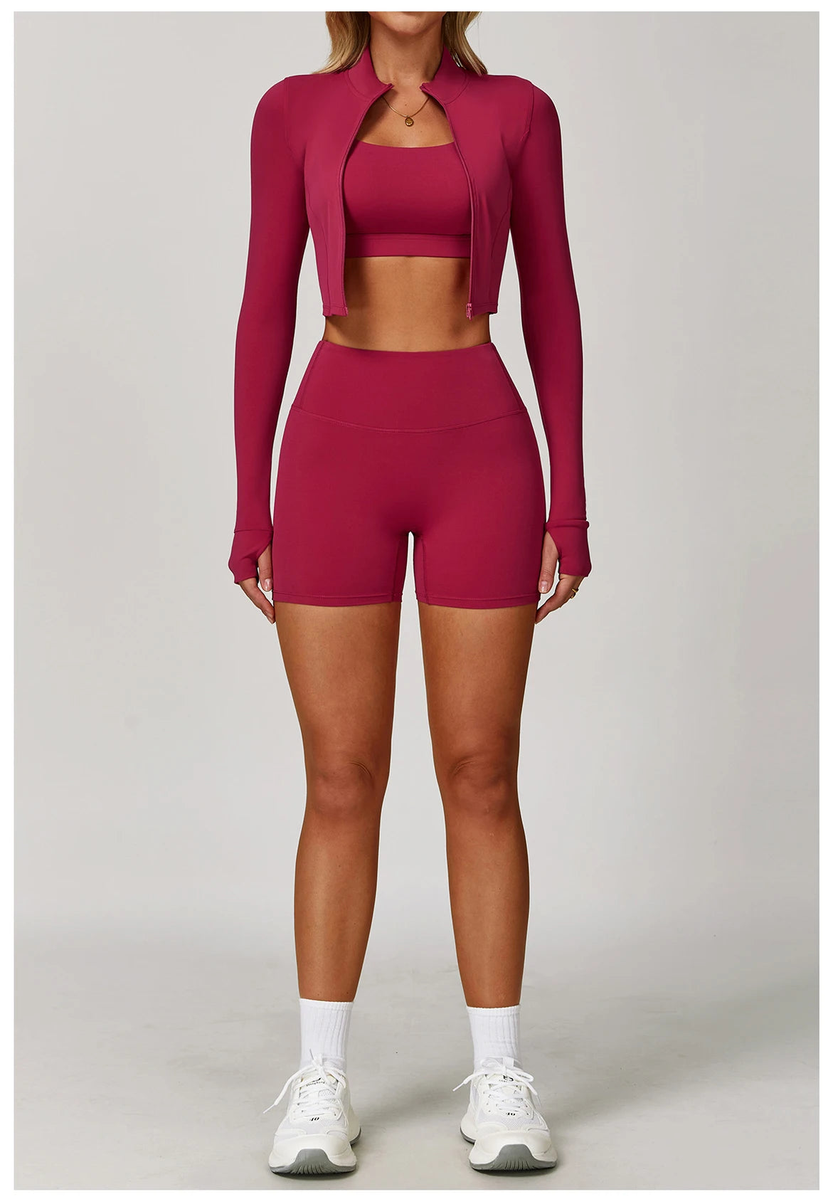 3PCS Yoga Set Gym Clothes 2 PCS Sportswear Women Yoga Suits Fitness Set women's Tracksuits Sports Jacket Long Sleeve Gym Legging