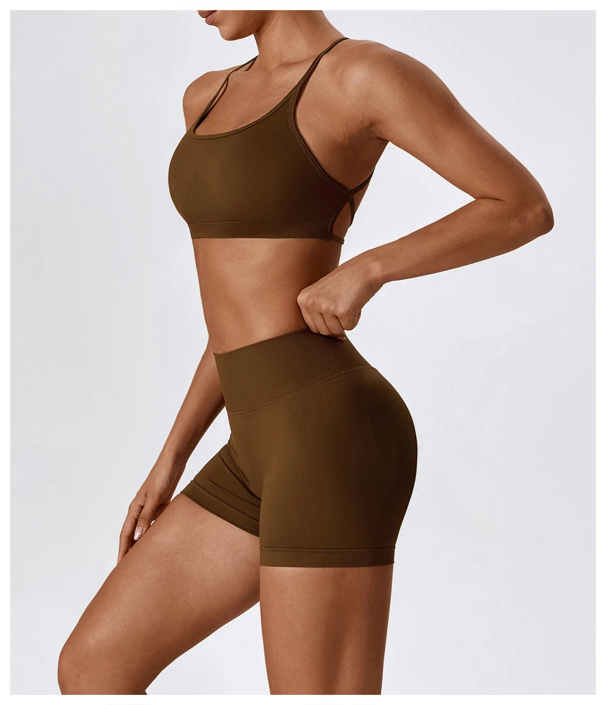Seamless Yoga Set Gym Suits With Shorts Crop Top Sexy Bra Women's Pants 2 Pieces Set Running Workout Outfit Fitness Clothing