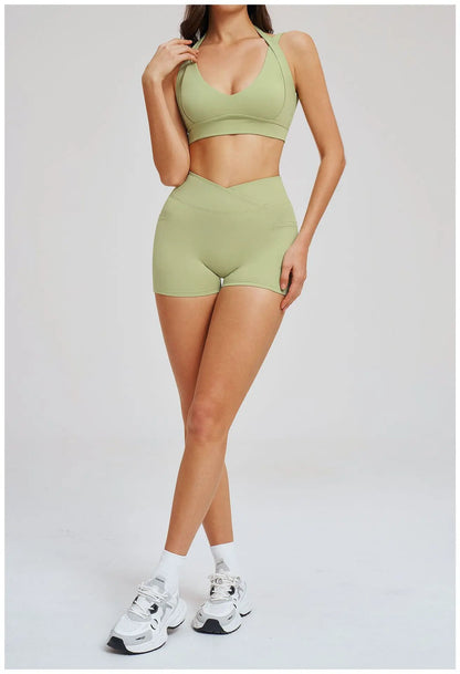 Solid Color Yoga Bra Women Sexy Gym Workout Crop Top Shockproof Sports Underwear Female Beautiful Back Sports Bra Fitness Top