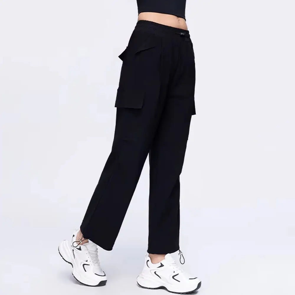 New Summer Outdoor Sports Women High Waisted Pants Straight Leg Casual Pants Gym Slimming Sweatpants Outdoor Sports RunningPants