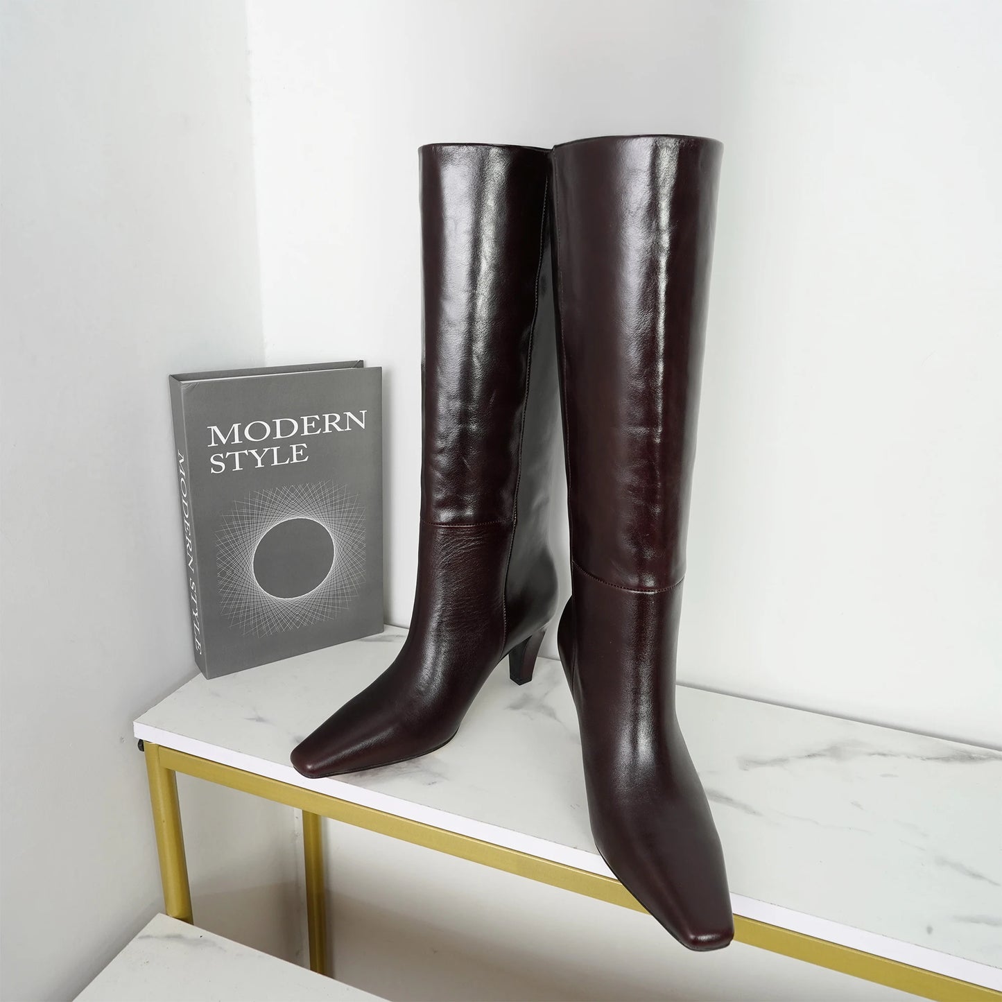 2026 Autumn And Winter Fashion Women's High Top Boots With Pointed Side Zipper Elegant Knight Boots, Sexy Motorcycle Boots 35-42