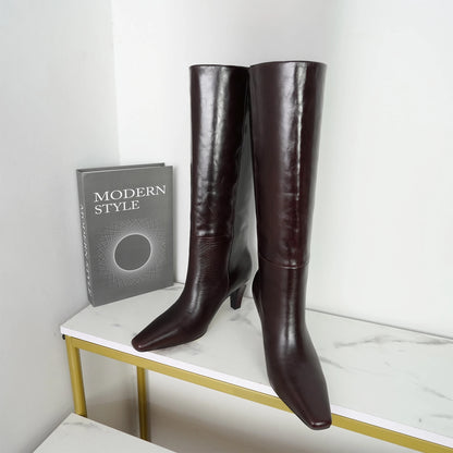 2026 Autumn And Winter Fashion Women's High Top Boots With Pointed Side Zipper Elegant Knight Boots, Sexy Motorcycle Boots 35-42