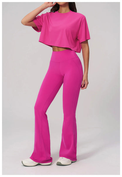 Custom LOGO women's yoga clothes, short sleeves, tight quick-drying trousers, fitness clothes, high-intensity sports suits
