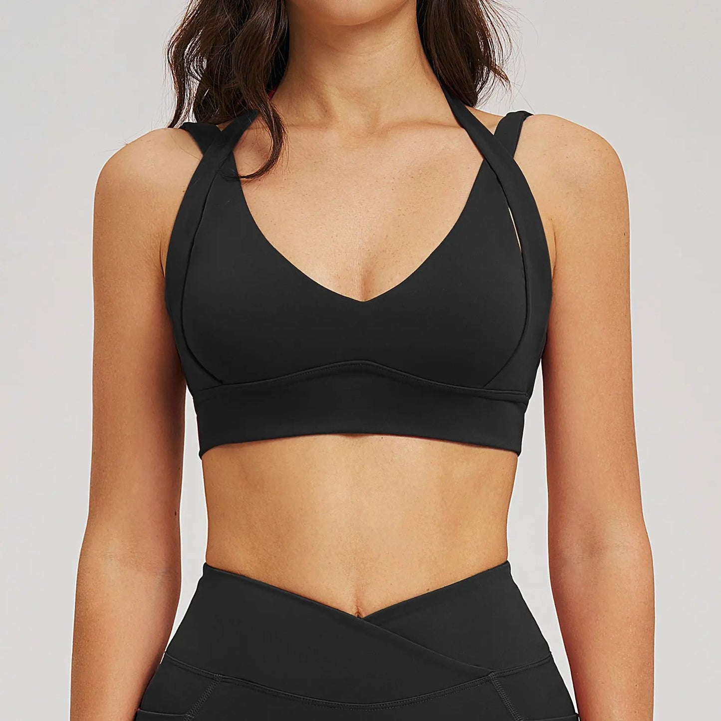 Solid Color Yoga Bra Women Sexy Gym Workout Crop Top Shockproof Sports Underwear Female Beautiful Back Sports Bra Fitness Top