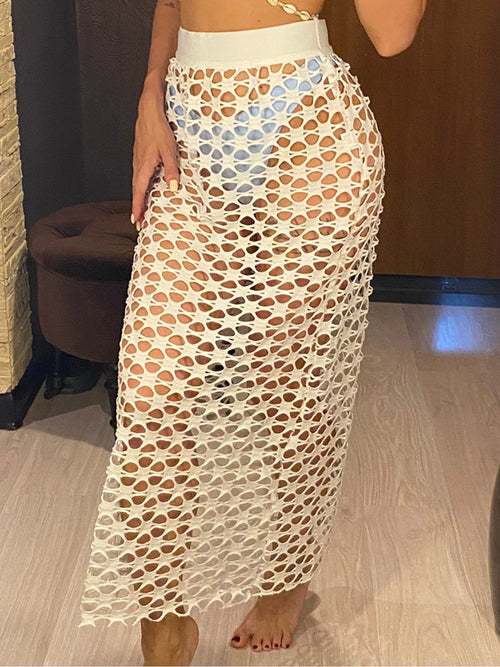 Sexy Hollow Out See Through Crochet Knitted Tunic Beach Cover Up Cover-ups Beach Dress Beach Wear Beachwear Female Women V5464