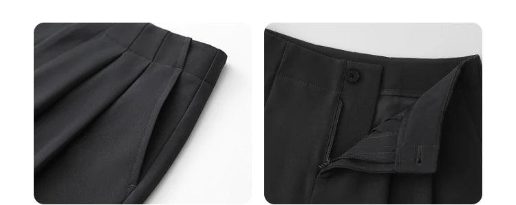 CHIC VEN Women Pants New Casual High Waisted Female Pleated Trousers Drooping Wide Leg Long Pant Office Lady Spring Summer 2025