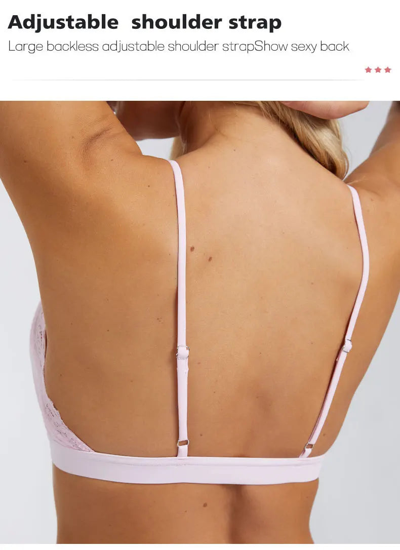 Yoga Bra Gym Top Women Thin Strap Halter Sports Bra Triangle Soft Cup Naked Feeling Sexy Bras Scrunch Elastic Women‘s Underwear