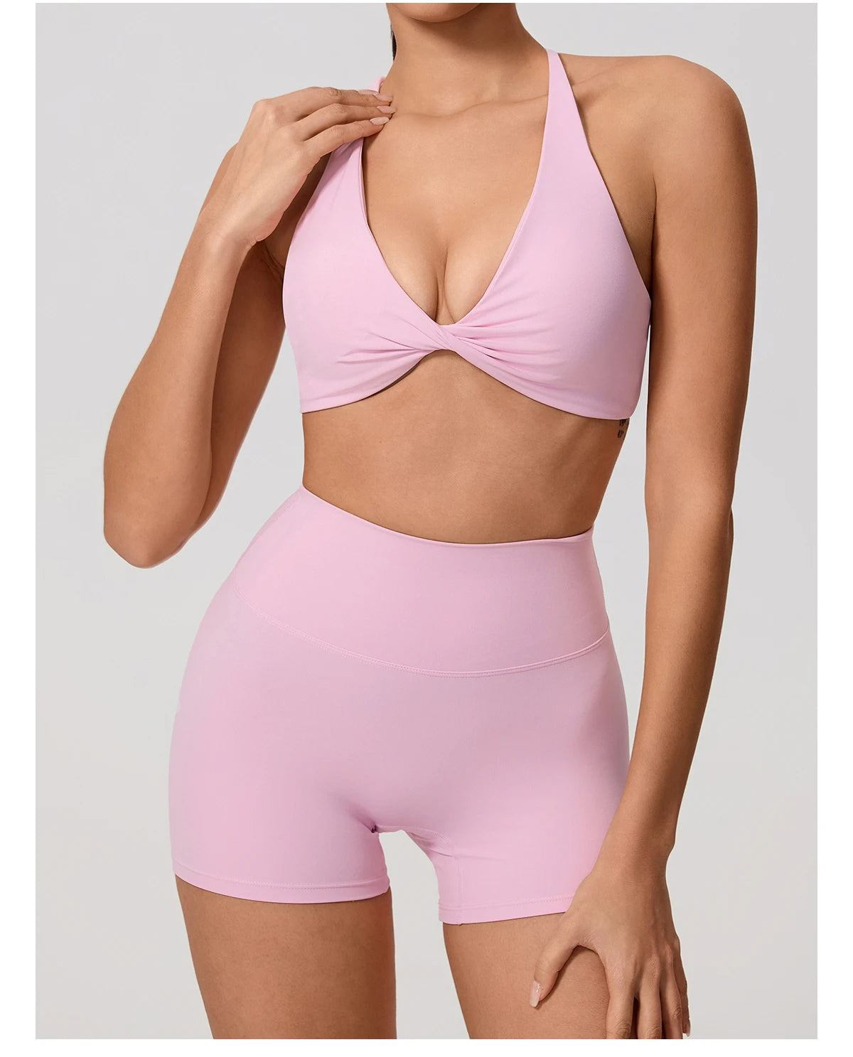 New Summer 2Pcs Women's Quick-Dry Sports Set V-Shaped Bra Female Sleeveless Yoga Outfit Gym Two-Piece Woman Sport Clothes