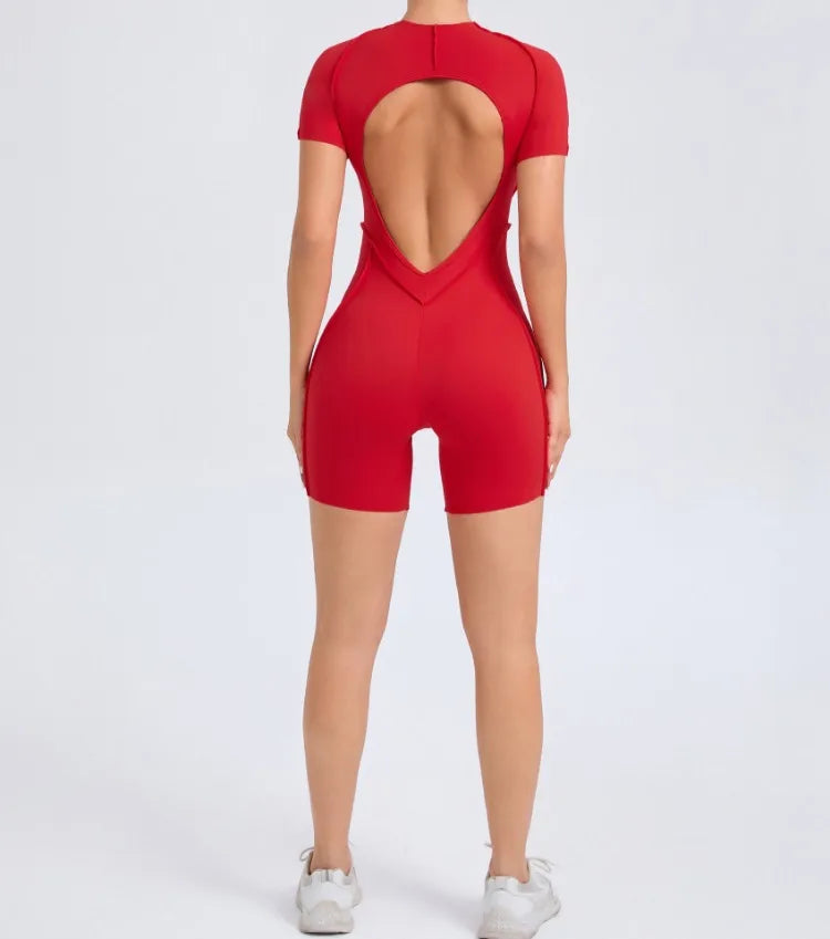 Seamless Yoga Jumpsuits Sports Fitness Splicing Hip-lifting One-Piece Hollow-out Beauty Back Gym Workout Bodysuits for Women