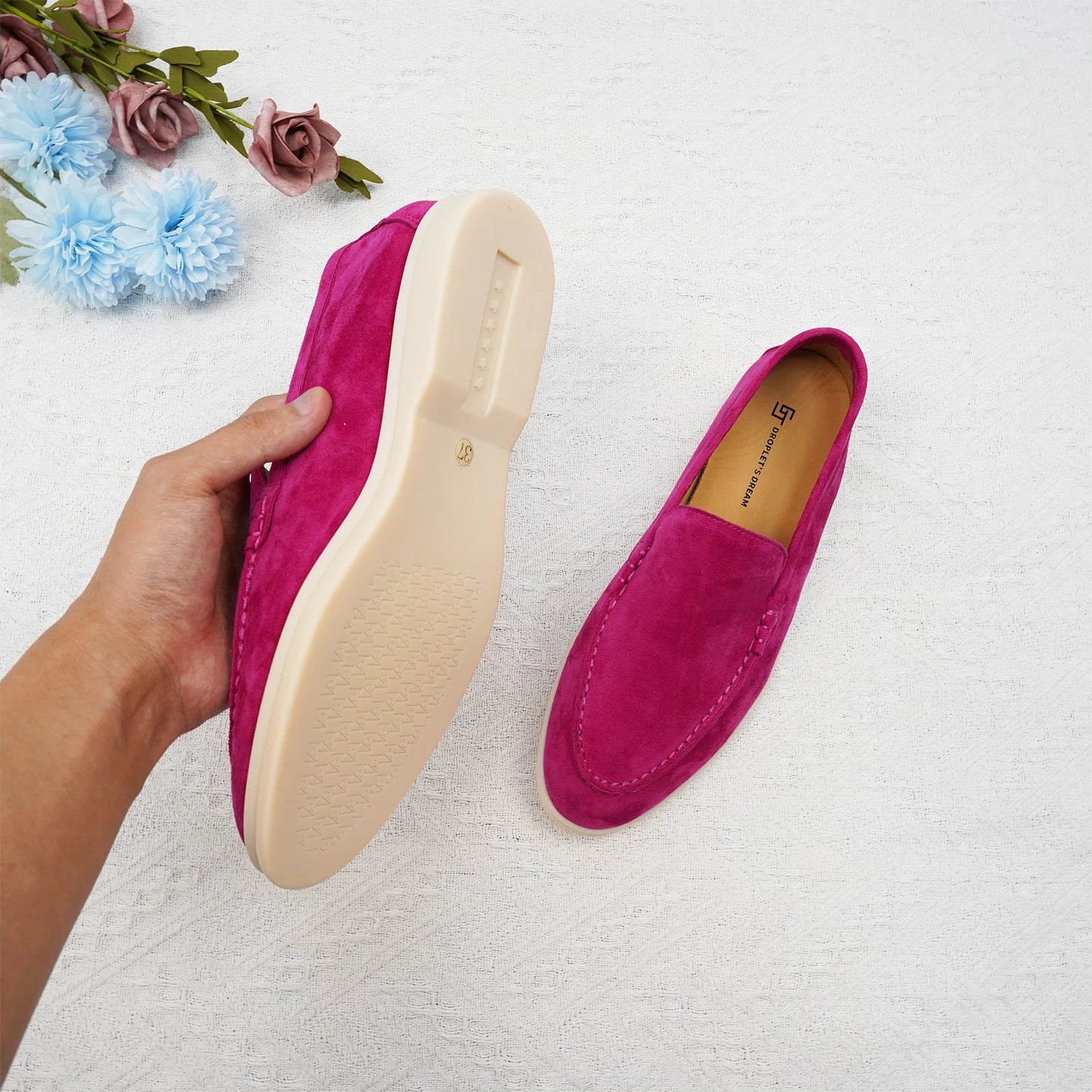Luxury leather, designer women's loafers, women's flat walking shoes, women's comfortable casual shoes, summer shoes, casual 44