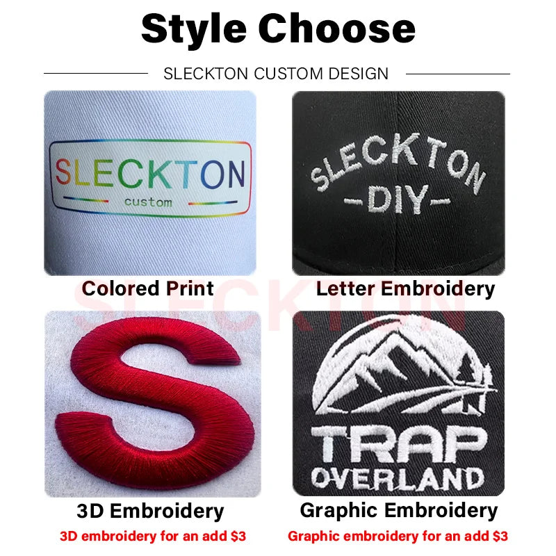SLECKTON Custom Cap Logo Embroidery Retro Baseball Cap for Men and Women DIY Design Letter Hat Customize Graphic Print Wholesale