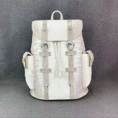 Genuine crocodile leather men's handbag real crocodile leather women's large size Himalayan white business travel computer bag