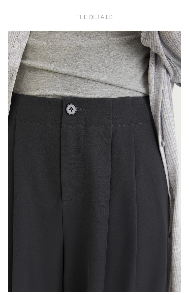 CHIC VEN Women Pants New Casual High Waisted Female Pleated Trousers Drooping Wide Leg Long Pant Office Lady Spring Summer 2025