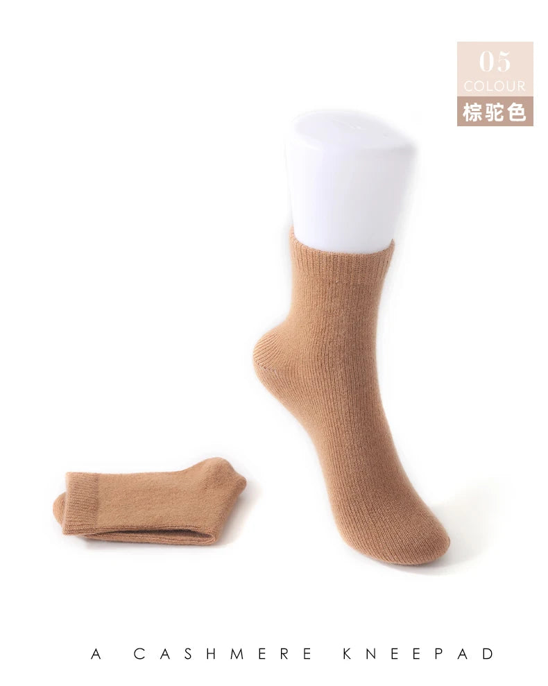 DjzDsm Men's Pure Cashmere Knitted Socks, Casual Medium Tube Socks, Antibacterial and Deodorizing Men's Socks, Warm and Elastic