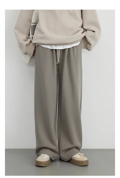 CHIC VEN Women's Pant Streetwear Solid Loose New Drawstring Sports Casual Trousers High Waisted Pants Autumn Winter 2025