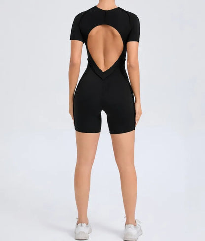Seamless Yoga Jumpsuits Sports Fitness Splicing Hip-lifting One-Piece Hollow-out Beauty Back Gym Workout Bodysuits for Women
