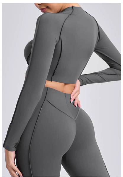 Long Sleeve Gym Shirts Sport Top Fitness Yoga Clothes for Women Active Wear Sports Shirt Elastic Fitness Yoga Running Shirts