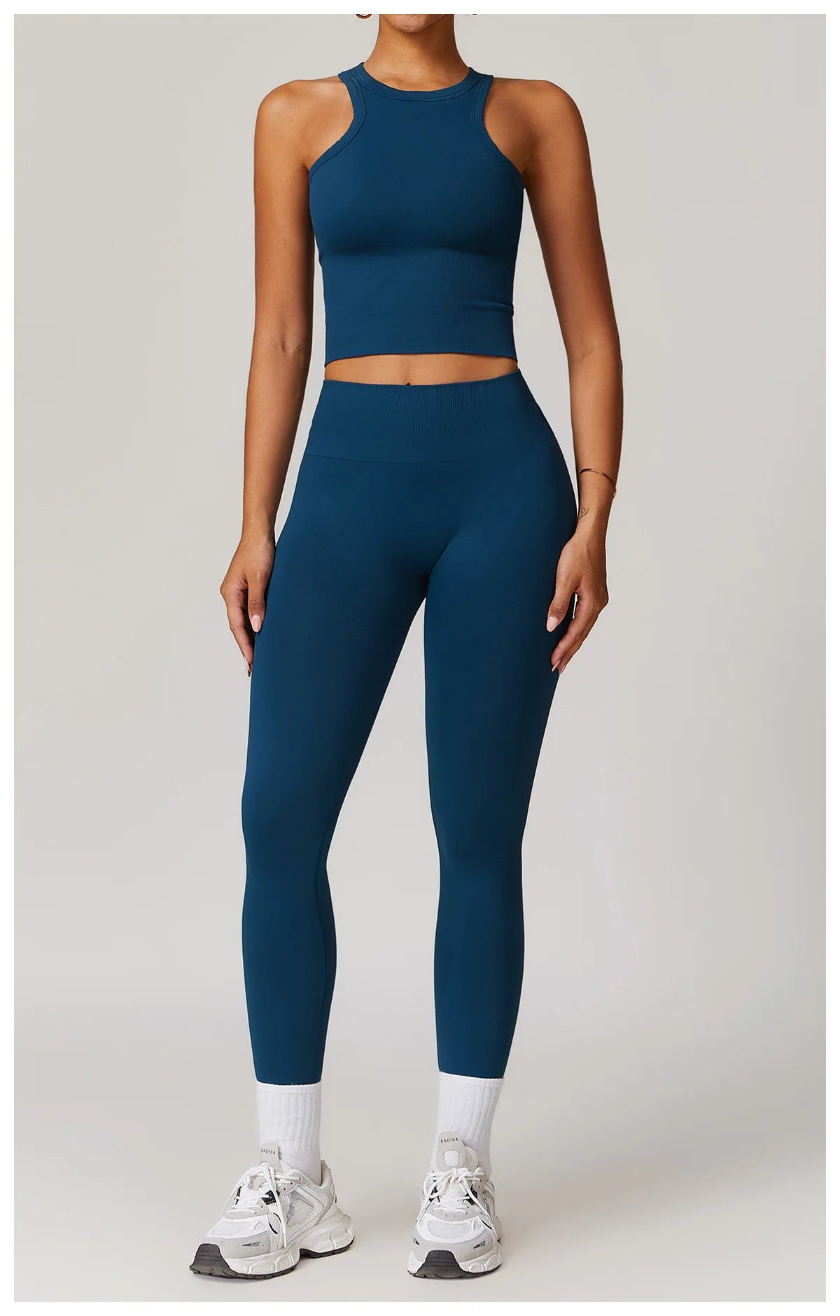 Seamless Athletic Wear Women's Clothes 2 Pieces Yoga Set Workout Sportswear Gym Clothing High Waist Leggings Fitness Sports Suit