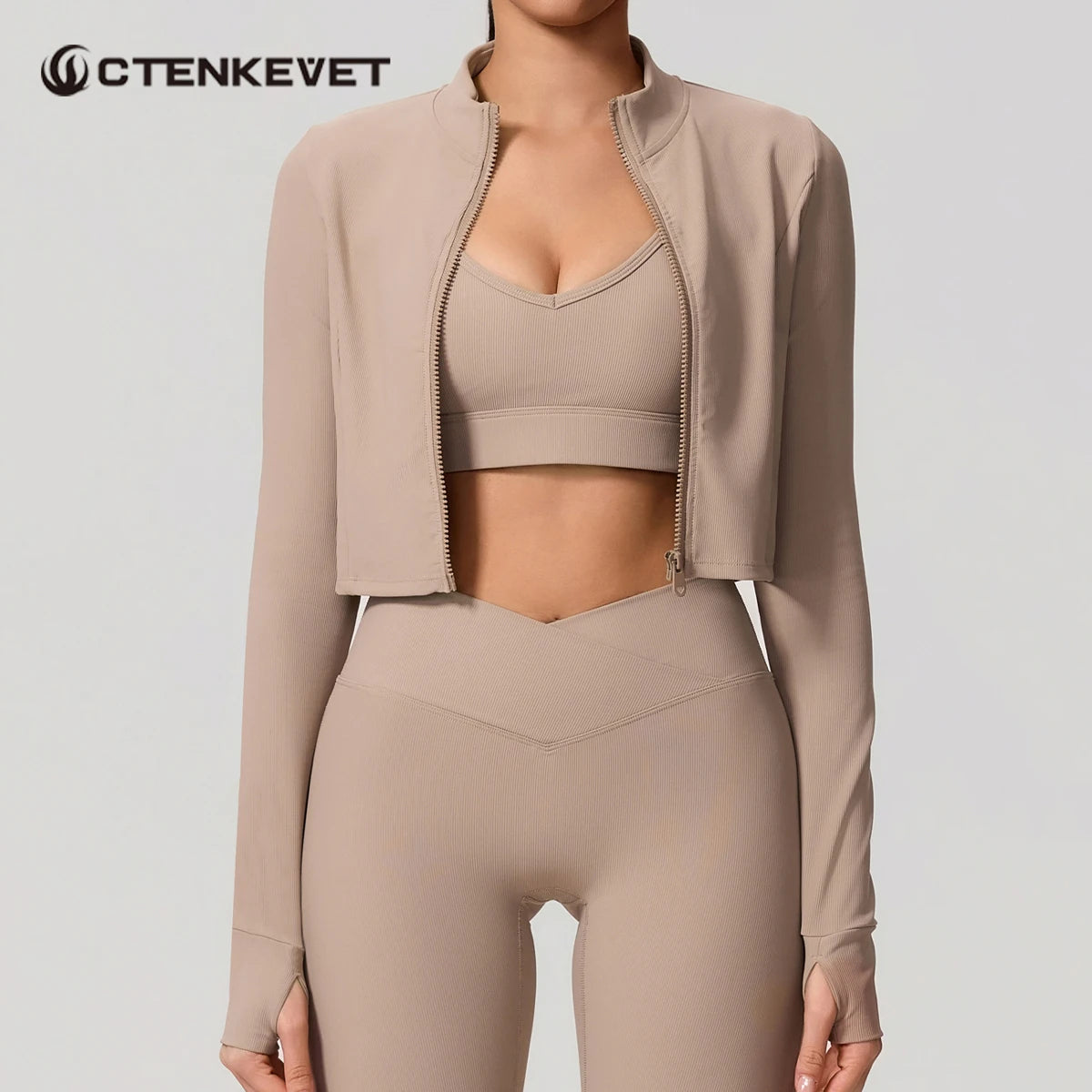 Summer Women Gym Zipper Long Sleeve Jacket Outdoors Workout Yoga Top Female Slim tight Clothes Women Quick-Dry Sportswear